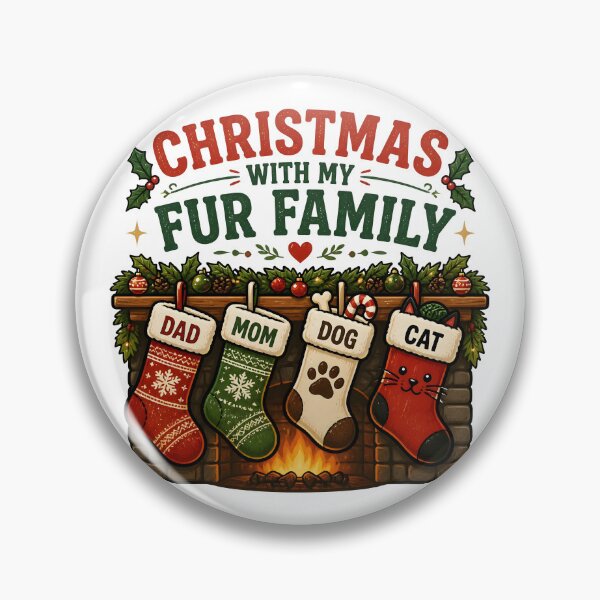 Item preview, Christmas With My Fur Family Dog Cat Family Stockings Design designed and sold by KristenosNehk.