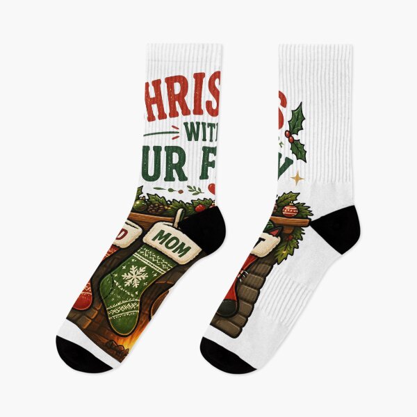 Item preview, Christmas With My Fur Family Dog Cat Family Stockings Design designed and sold by KristenosNehk.