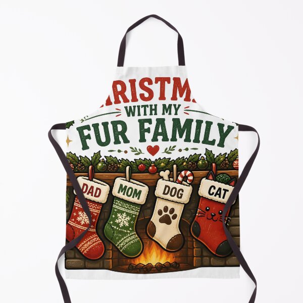 Item preview, Christmas With My Fur Family Dog Cat Family Stockings Design designed and sold by KristenosNehk.