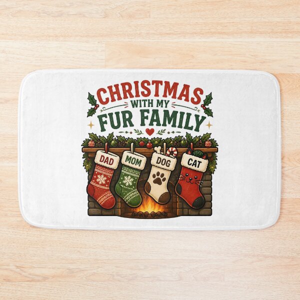 Item preview, Christmas With My Fur Family Dog Cat Family Stockings Design designed and sold by KristenosNehk.