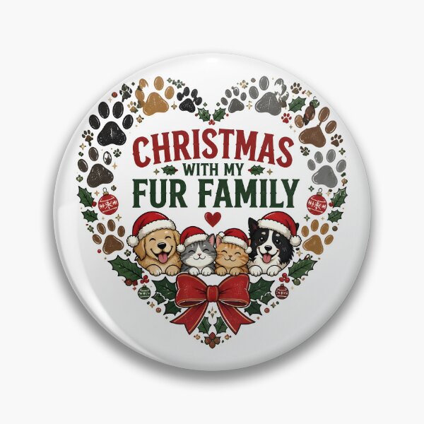Item preview, Christmas With My Fur Family Paw Print Family Wreath Design designed and sold by KristenosNehk.