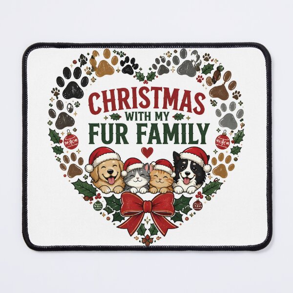 Item preview, Christmas With My Fur Family Paw Print Family Wreath Design designed and sold by KristenosNehk.
