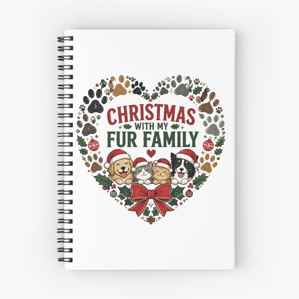 Item preview, Christmas With My Fur Family Paw Print Family Wreath Design designed and sold by KristenosNehk.