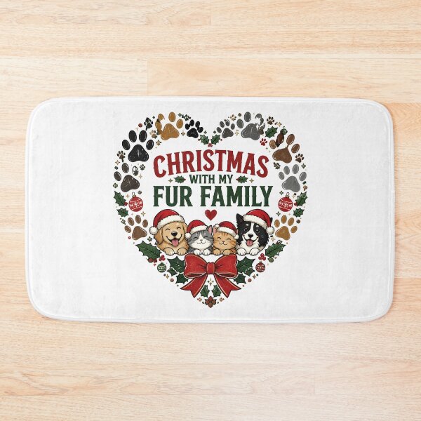 Item preview, Christmas With My Fur Family Paw Print Family Wreath Design designed and sold by KristenosNehk.