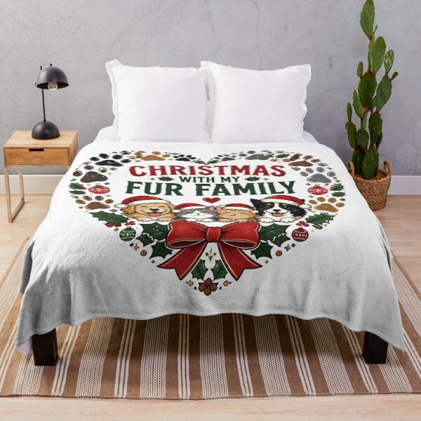 Item preview, Christmas With My Fur Family Paw Print Family Wreath Design designed and sold by KristenosNehk.