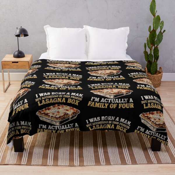Item preview, I Was Born A Man Frozen Lasagna Box Family Of Four Funny Food Meme designed and sold by JapanAnimeSH2.