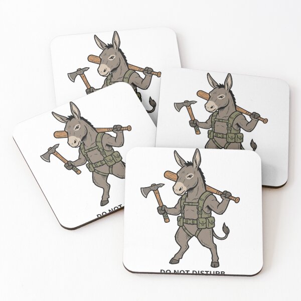 Item preview, Tactical Donkey Do Not Disturb Funny Mule Burro Combat Tomahawk Axe Humor designed and sold by raedattia.