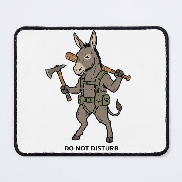 Item preview, Tactical Donkey Do Not Disturb Funny Mule Burro Combat Tomahawk Axe Humor designed and sold by raedattia.