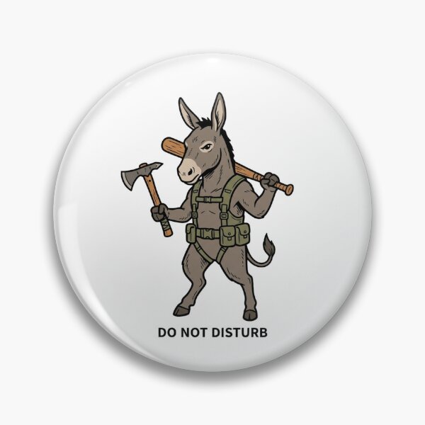 Item preview, Tactical Donkey Do Not Disturb Funny Mule Burro Combat Tomahawk Axe Humor designed and sold by raedattia.