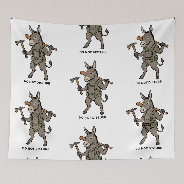 Item preview, Tactical Donkey Do Not Disturb Funny Mule Burro Combat Tomahawk Axe Humor designed and sold by raedattia.