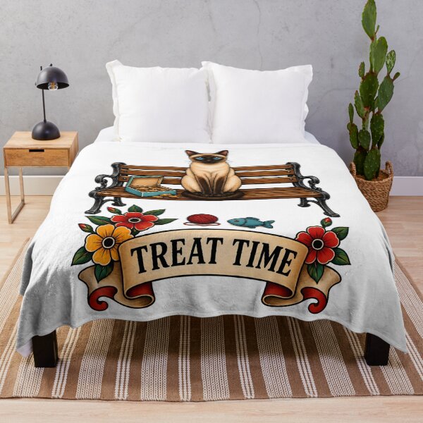 Item preview, Siamese Cat Treat Time Park Bench designed and sold by Old's Cool Cat Studio.