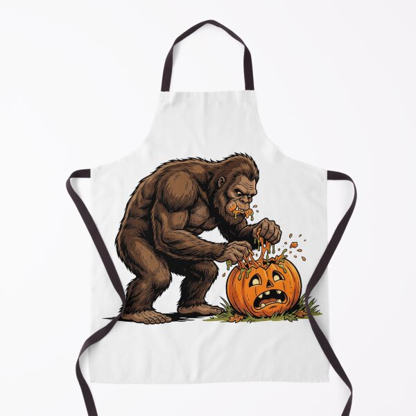Item preview, Sasquatch Eating the Guts of a Cute Halloween Jack O Lantern Pumpkin designed and sold by Spank My Yeti.
