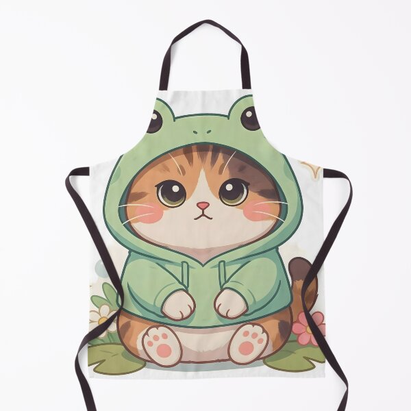 Item preview, Cute Kawaii Cat in Frog Hoodie Costume Sticker designed and sold by ChibiPCStudio.