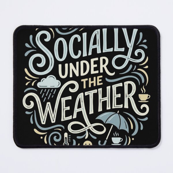 Item preview, Socially Under the Weather - Fine Flourish Line Art designed and sold by Modern Antique Atelier .