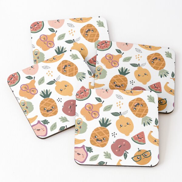 Item preview, Adorable Kawaii Fruit Friends Seamless Pattern designed and sold by ornoldpaleko.