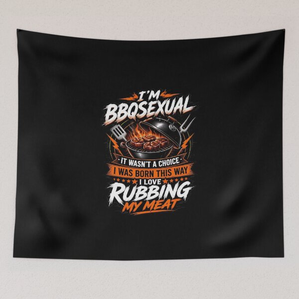 Item preview, BBQsexual I Love Rubbing My Meat Funny Grilling designed and sold by PaletteArc.