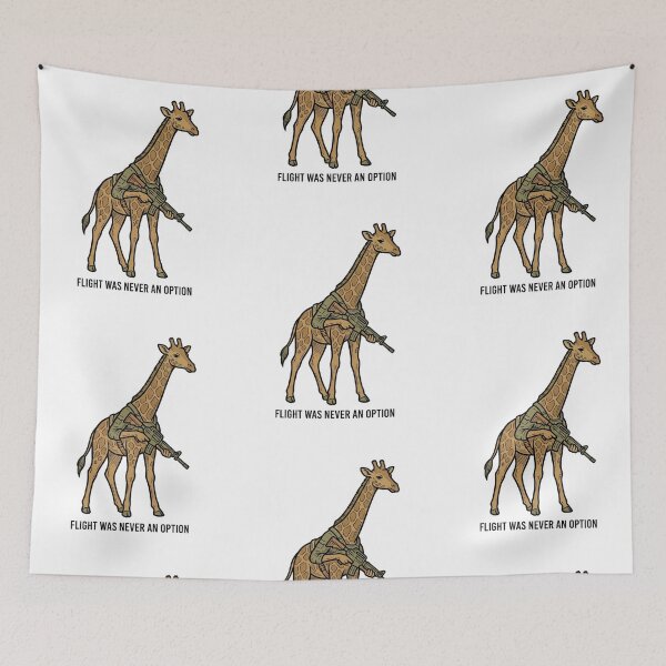 Item preview, Tactical Giraffe Flight Was Never An Option Funny Safari Military Gun Humor designed and sold by raedattia.