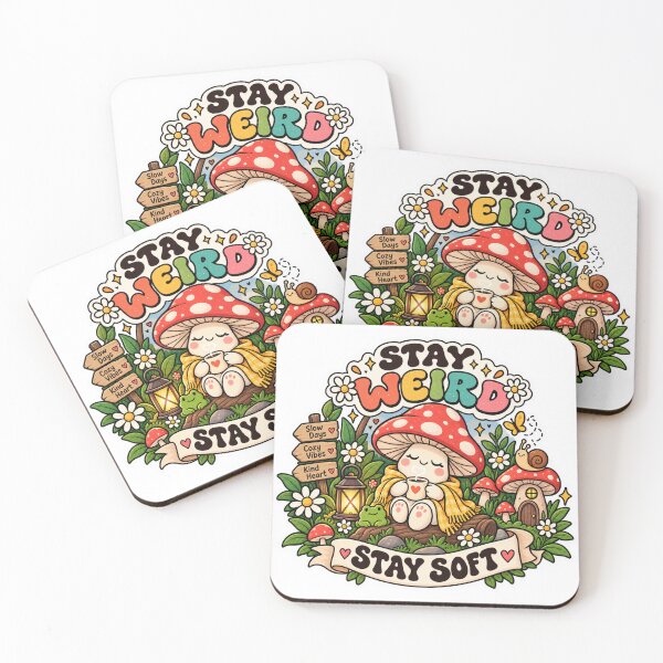 Item preview, Stay Weird Mushroom Sticker – Cute Cozy Cottagecore Forest Fungi Design designed and sold by Genzfirevibes.