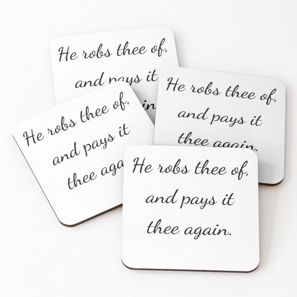 Item preview, “He robs thee of, and pays it thee again.” - handwriting black designed and sold by ariksworld.