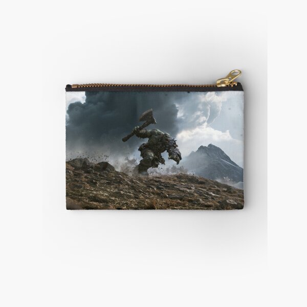 Item preview, A battle-hardened Orc charging across a rugged battlefield beneath dark storm clouds, Fantasy & Mythological Creatures designed and sold by CDC40.