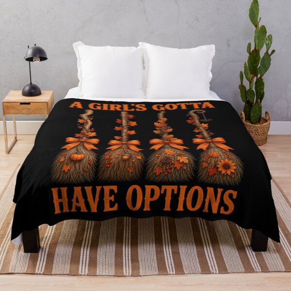 Item preview, A Girls Gotta Have Options Witch Broom Halloween Fall designed and sold by JapanAnimeSH1.