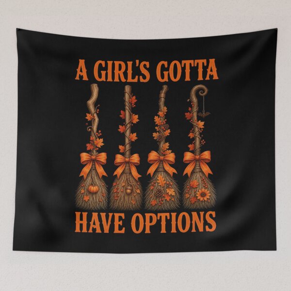 Item preview, A Girls Gotta Have Options Witch Broom Halloween Fall designed and sold by JapanAnimeSH1.
