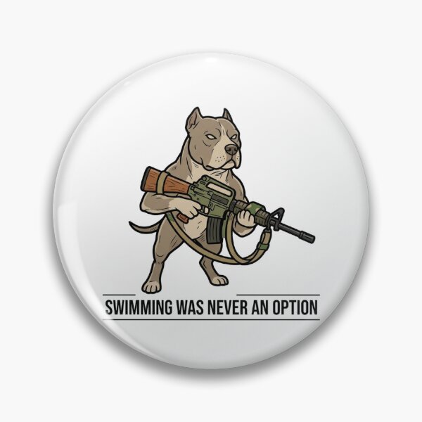 Item preview, Tactical Pitbull Swimming Was Never An Option Funny Bully Dog Gun Humor designed and sold by raedattia.