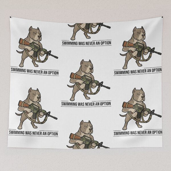 Item preview, Tactical Pitbull Swimming Was Never An Option Funny Bully Dog Gun Humor designed and sold by raedattia.