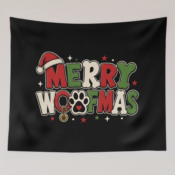 Item preview, Merry Woofmas Funny Dog Bone Christmas Typography designed and sold by KristenosNehk.