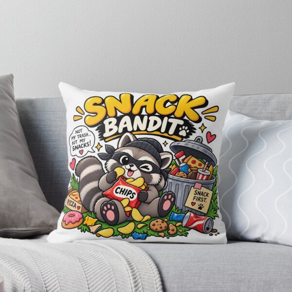 Item preview, Snack Bandit Raccoon Sticker – Funny Snack Lover Chips Pizza Foodie Design designed and sold by Genzfirevibes.