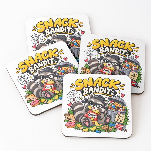 Item preview, Snack Bandit Raccoon Sticker – Funny Snack Lover Chips Pizza Foodie Design designed and sold by Genzfirevibes.