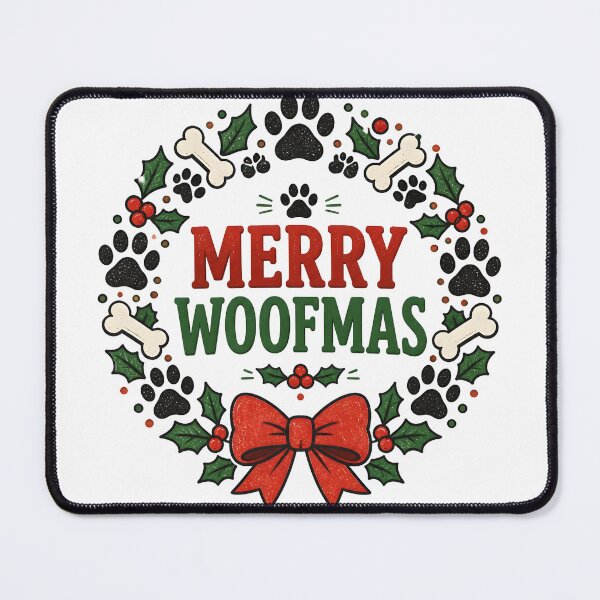 Item preview, Merry Woofmas Dog Paw Christmas Wreath Design designed and sold by KristenosNehk.