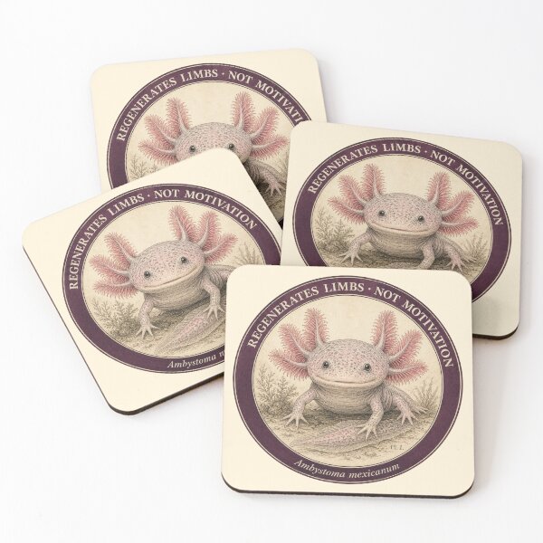 Item preview, Funny Axolotl Gift Regenerates Limbs Not Motivation Vintage Naturalist Art Axolotl Lover Shirt Sticker designed and sold by Fanverse Merchandise.