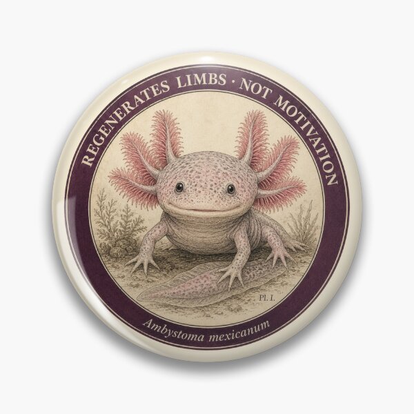 Item preview, Funny Axolotl Gift Regenerates Limbs Not Motivation Vintage Naturalist Art Axolotl Lover Shirt Sticker designed and sold by Fanverse Merchandise.