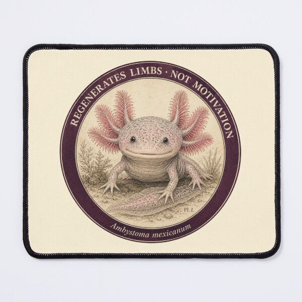 Item preview, Funny Axolotl Gift Regenerates Limbs Not Motivation Vintage Naturalist Art Axolotl Lover Shirt Sticker designed and sold by Fanverse Merchandise.