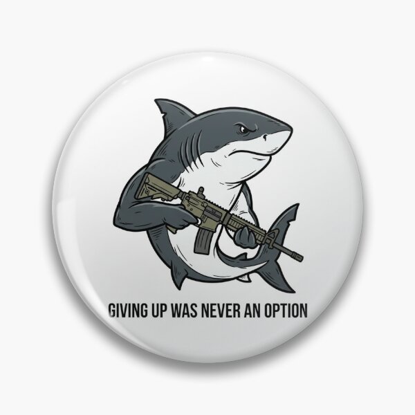 Item preview, Tactical Shark Giving Up Was Never An Option Funny Great White Gun Humor designed and sold by raedattia.