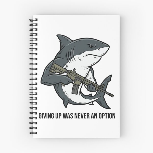 Item preview, Tactical Shark Giving Up Was Never An Option Funny Great White Gun Humor designed and sold by raedattia.