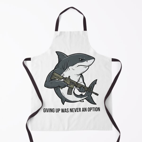 Item preview, Tactical Shark Giving Up Was Never An Option Funny Great White Gun Humor designed and sold by raedattia.