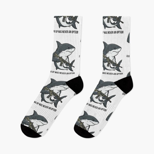 Item preview, Tactical Shark Giving Up Was Never An Option Funny Great White Gun Humor designed and sold by raedattia.