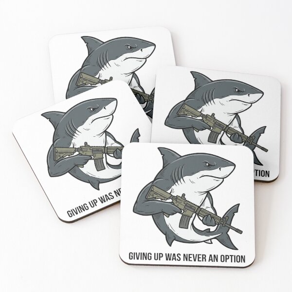 Item preview, Tactical Shark Giving Up Was Never An Option Funny Great White Gun Humor designed and sold by raedattia.