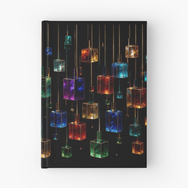 Item preview, Futuristic 3 D Suspended Cubes Blue and Purple Geometric Art designed and sold by PrintGo26.