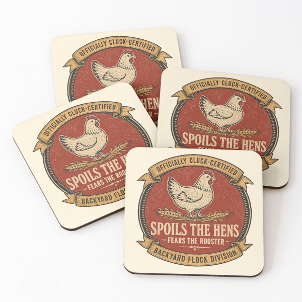 Item preview, Funny Chicken Keeper Gift Spoils The Hens Fears The Rooster Vintage Badge Shirt Backyard Flock Sticker designed and sold by Fanverse Merchandise.