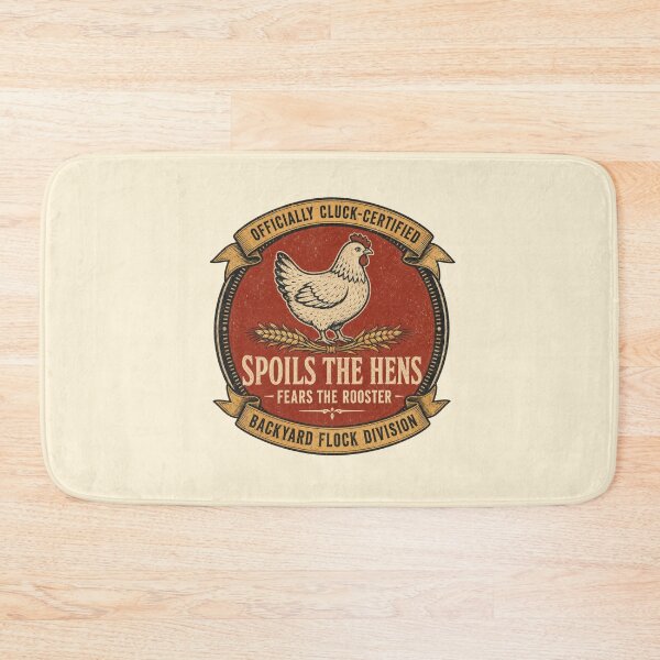 Item preview, Funny Chicken Keeper Gift Spoils The Hens Fears The Rooster Vintage Badge Shirt Backyard Flock Sticker designed and sold by Fanverse Merchandise.