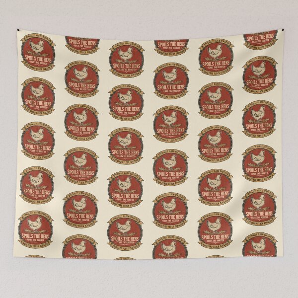 Item preview, Funny Chicken Keeper Gift Spoils The Hens Fears The Rooster Vintage Badge Shirt Backyard Flock Sticker designed and sold by Fanverse Merchandise.