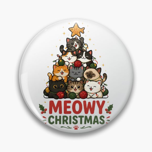 Item preview, Meowy Christmas Cute Cat Christmas Tree Design designed and sold by KristenosNehk.