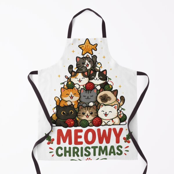 Item preview, Meowy Christmas Cute Cat Christmas Tree Design designed and sold by KristenosNehk.