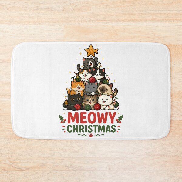 Item preview, Meowy Christmas Cute Cat Christmas Tree Design designed and sold by KristenosNehk.