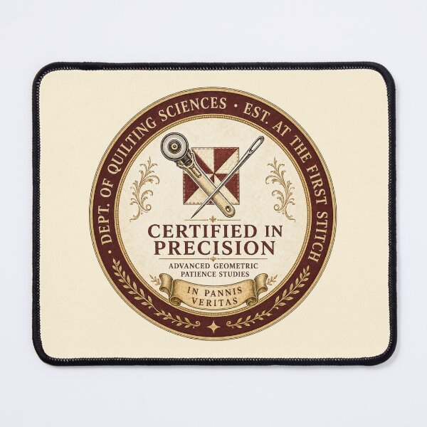 Item preview, Funny Quilting Gift Certified In Precision Dept Of Quilting Sciences Academic Seal Shirt Quilter Sticker designed and sold by Fanverse Merchandise.