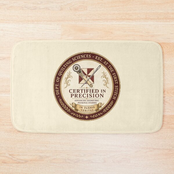 Item preview, Funny Quilting Gift Certified In Precision Dept Of Quilting Sciences Academic Seal Shirt Quilter Sticker designed and sold by Fanverse Merchandise.