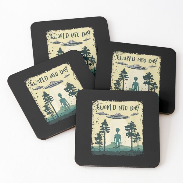 Item preview, World UFO Day Alien Flying Saucer Forest Scene designed and sold by mcphiehu.